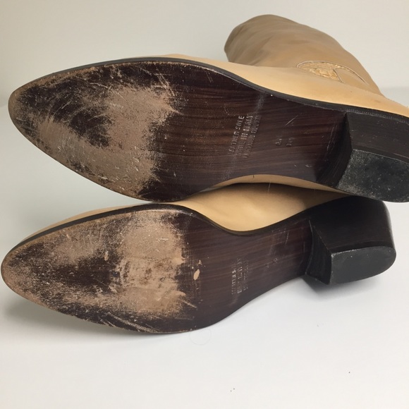 Vintage leather and snake cream boots size 10 - Picture 7 of 9